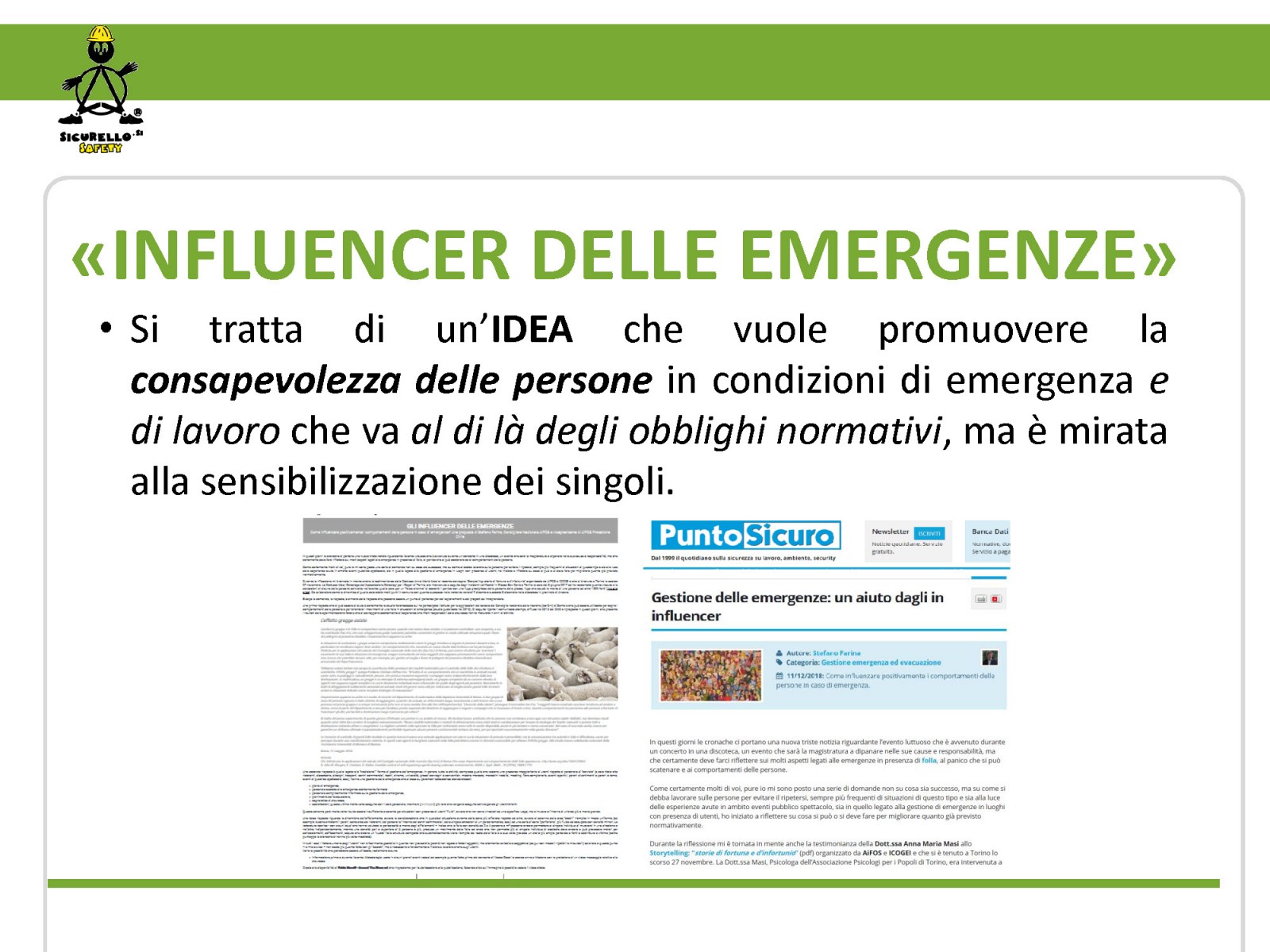 Gli INFLUENCER delle EMERGENZE