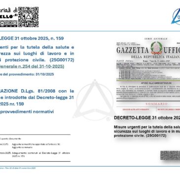 DECRETO-LEGGE 159 31 ottobre 2025 -Modifiche al D.Lgs. 81/2008