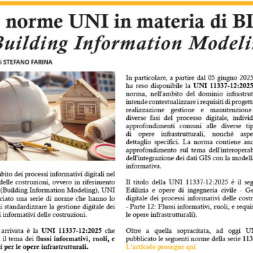 Articolo: Le norme UNI in materia di BIM – Building Information Modeling