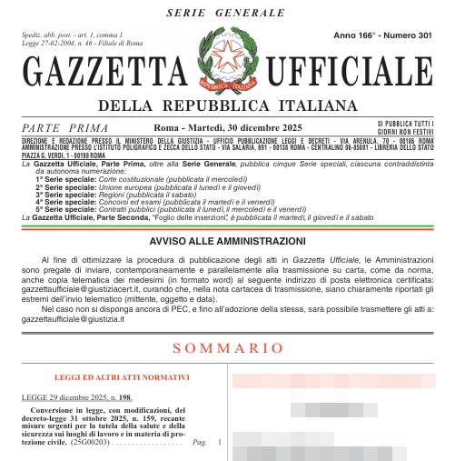 Legge 198 2025