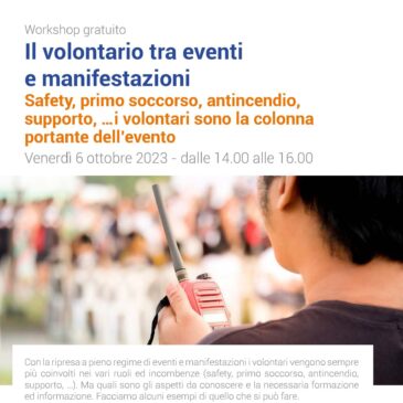 REAS Workshop : Il volontario tra eventi e manifestazioni
