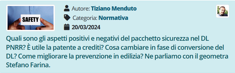PUNTOSICURO: DL PNRR e sicurezza: aspetti positivi, criticità e modifiche auspicate (intervista a Stefano Farina)