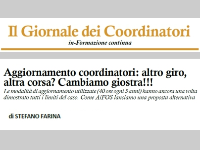 Editoriale: “Aggiornamento coordinatori: altro giro, altra corsa? Cambiamo giostra!!!”